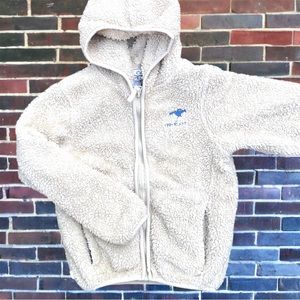 Garb Team Full Zip Hoodie Fuzzy w/ Pockets, Cream/Tan, EUC,‎ Size